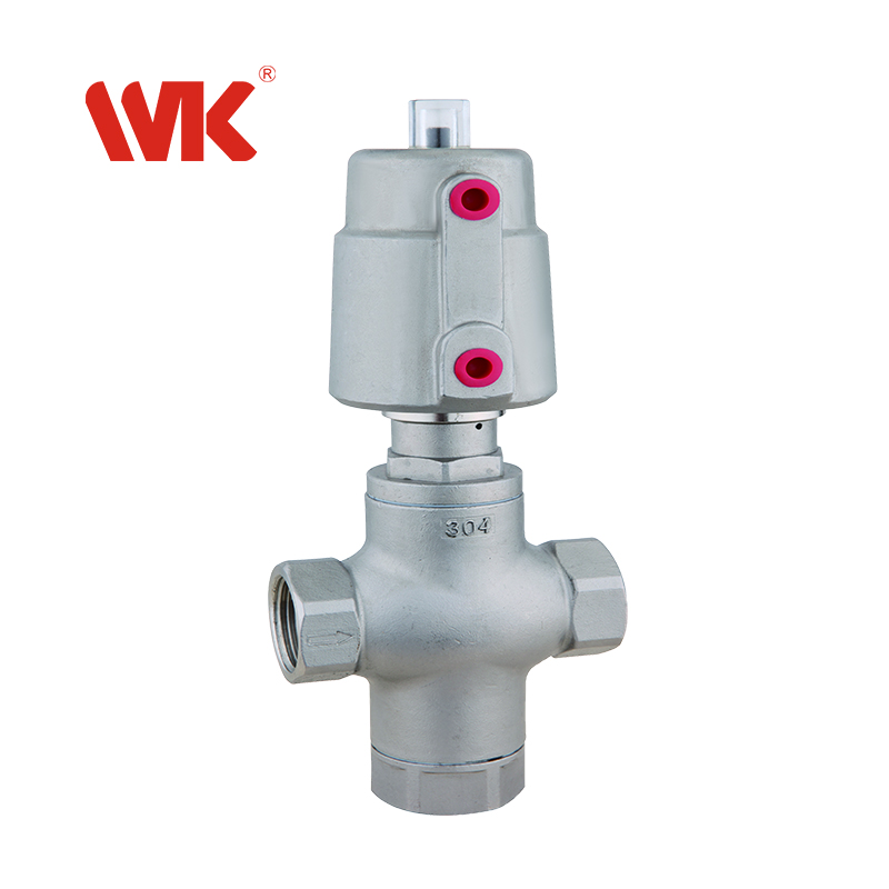 牙口三通气动角座阀 牙口三通气动角座阀